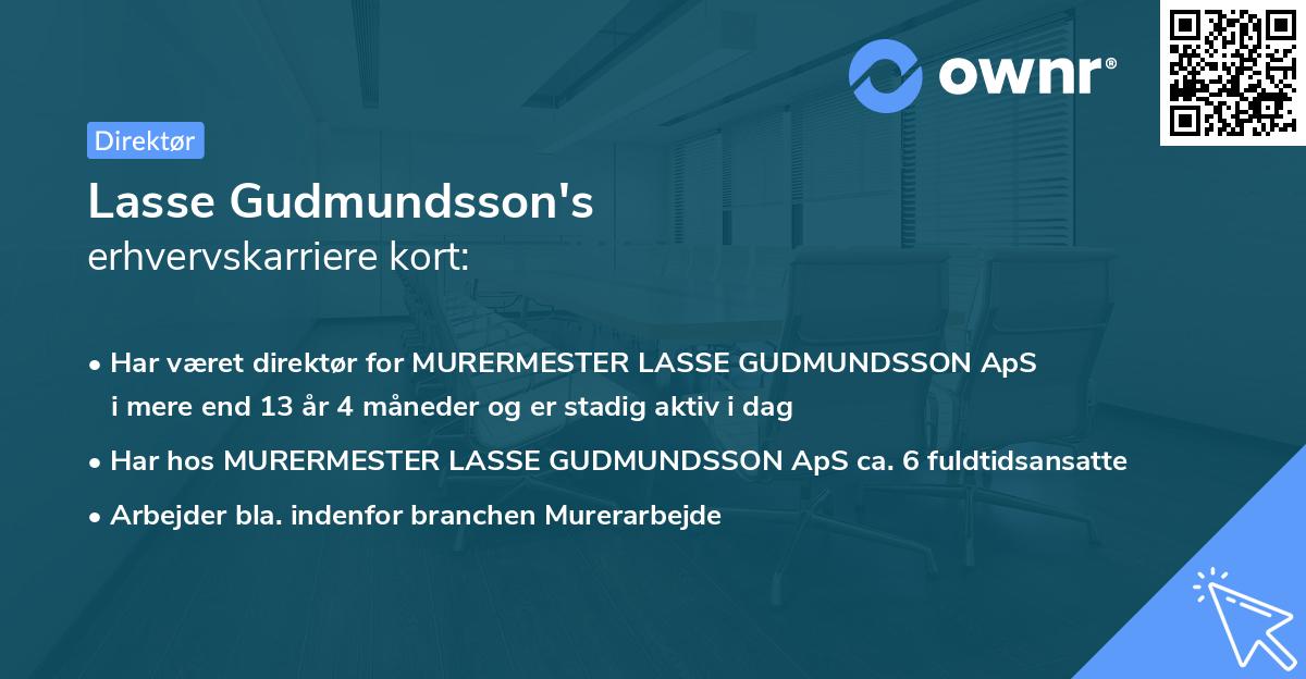 Lasse Gudmundsson's erhvervskarriere kort