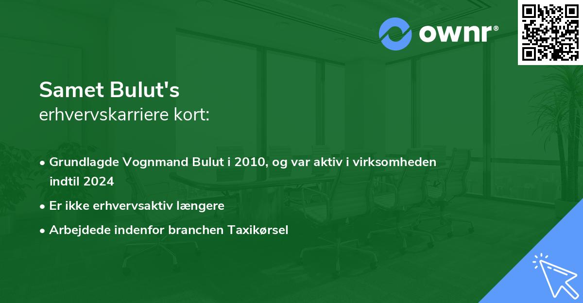 Samet Bulut's erhvervskarriere kort