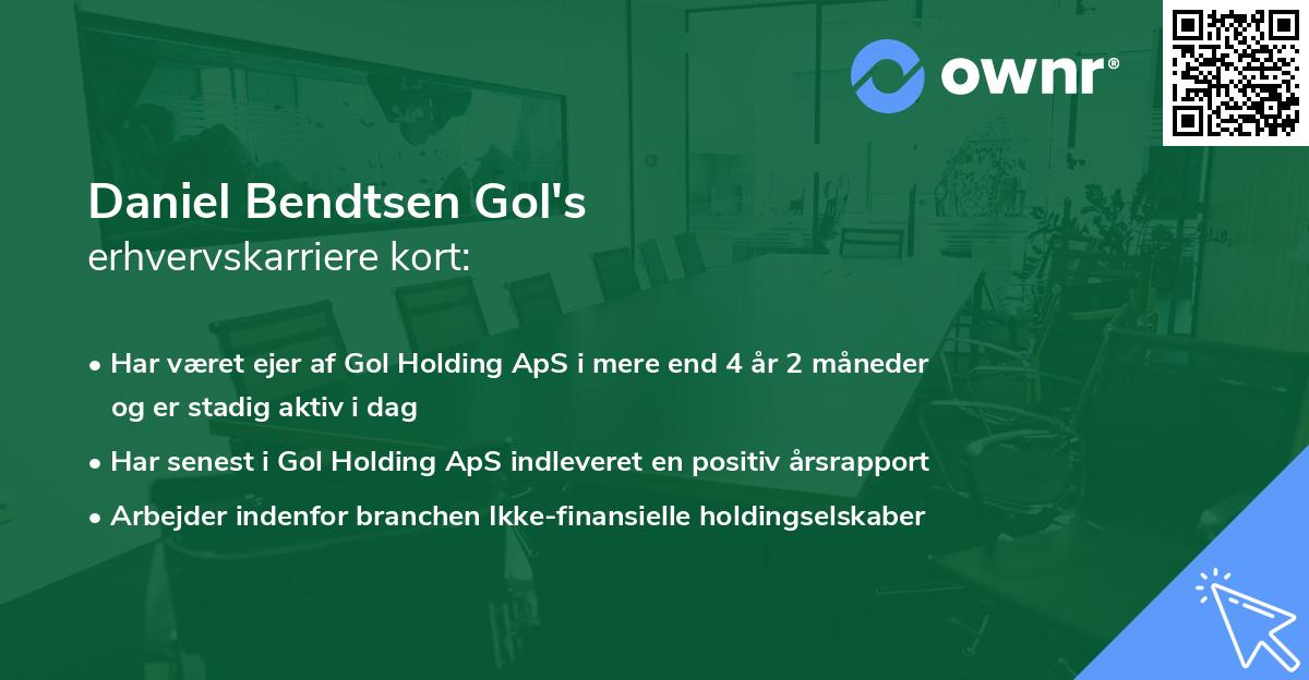 Daniel Bendtsen Gol's erhvervskarriere kort