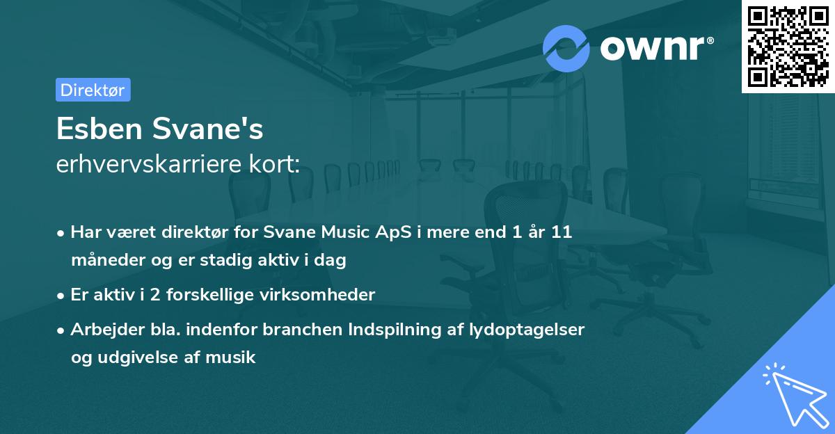 Esben Svane's erhvervskarriere kort