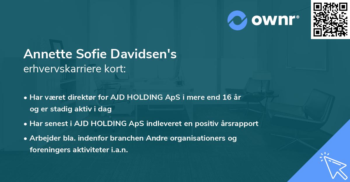 Annette Sofie Davidsen's erhvervskarriere kort