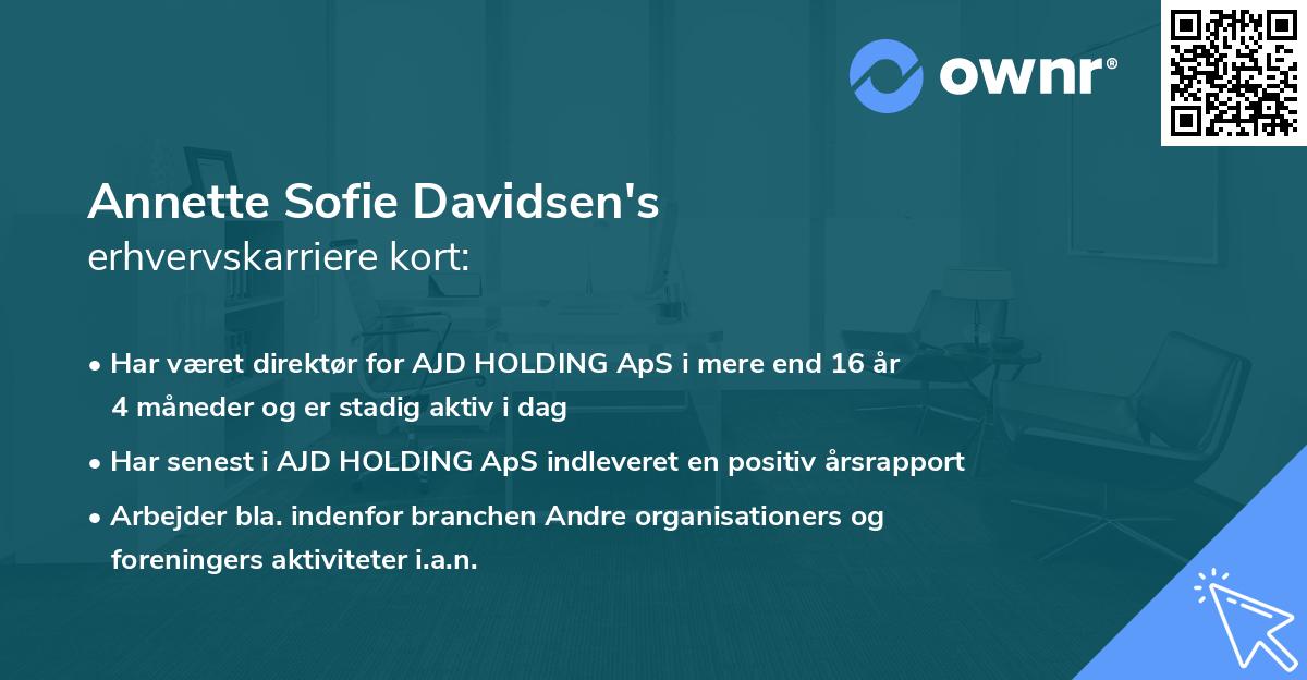 Annette Sofie Davidsen's erhvervskarriere kort