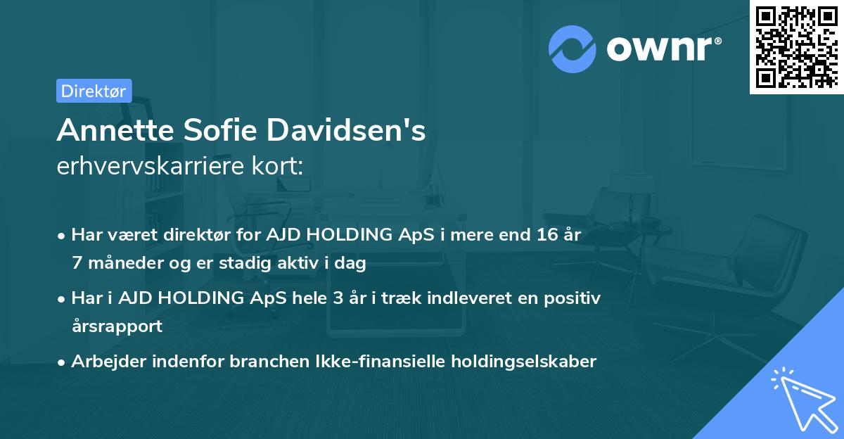 Annette Sofie Davidsen's erhvervskarriere kort