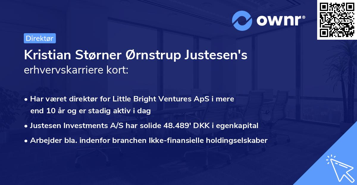 Kristian Størner Ørnstrup Justesen's erhvervskarriere kort
