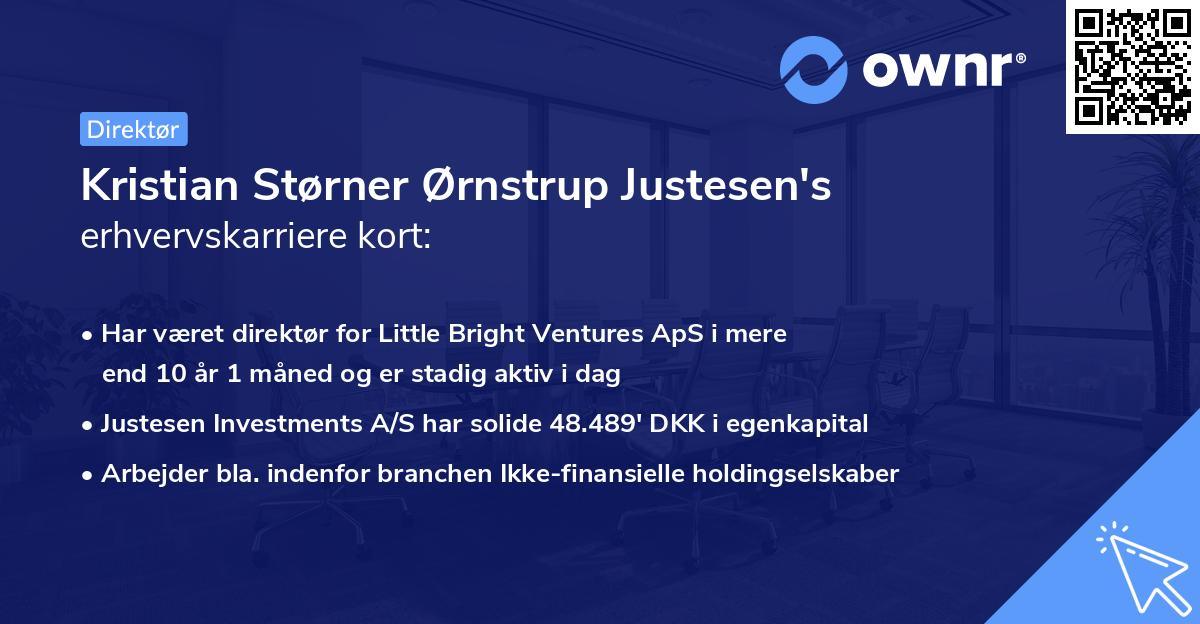 Kristian Størner Ørnstrup Justesen's erhvervskarriere kort