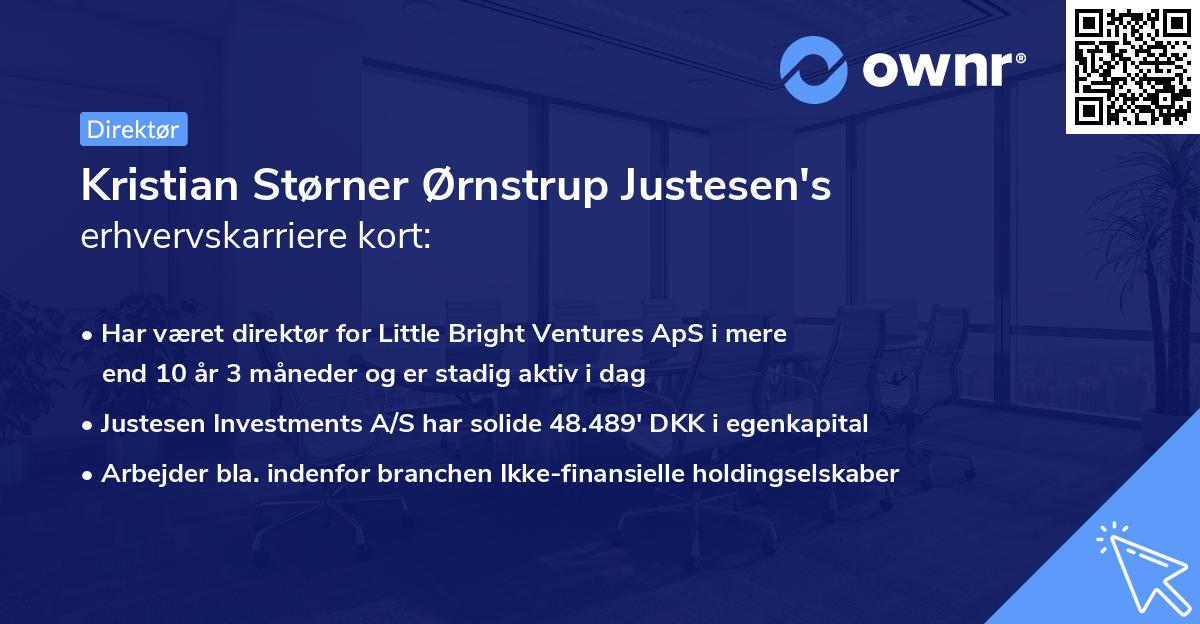 Kristian Størner Ørnstrup Justesen's erhvervskarriere kort