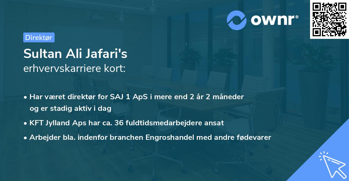 Sultan Ali Jafari's erhvervskarriere kort
