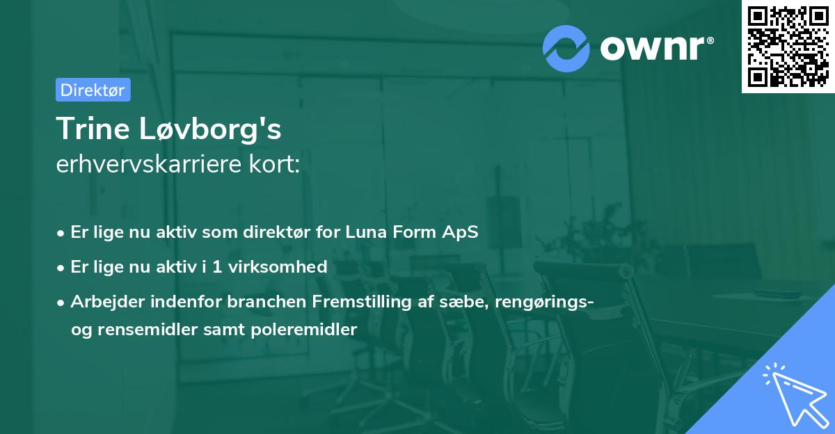 Trine Løvborg's erhvervskarriere kort