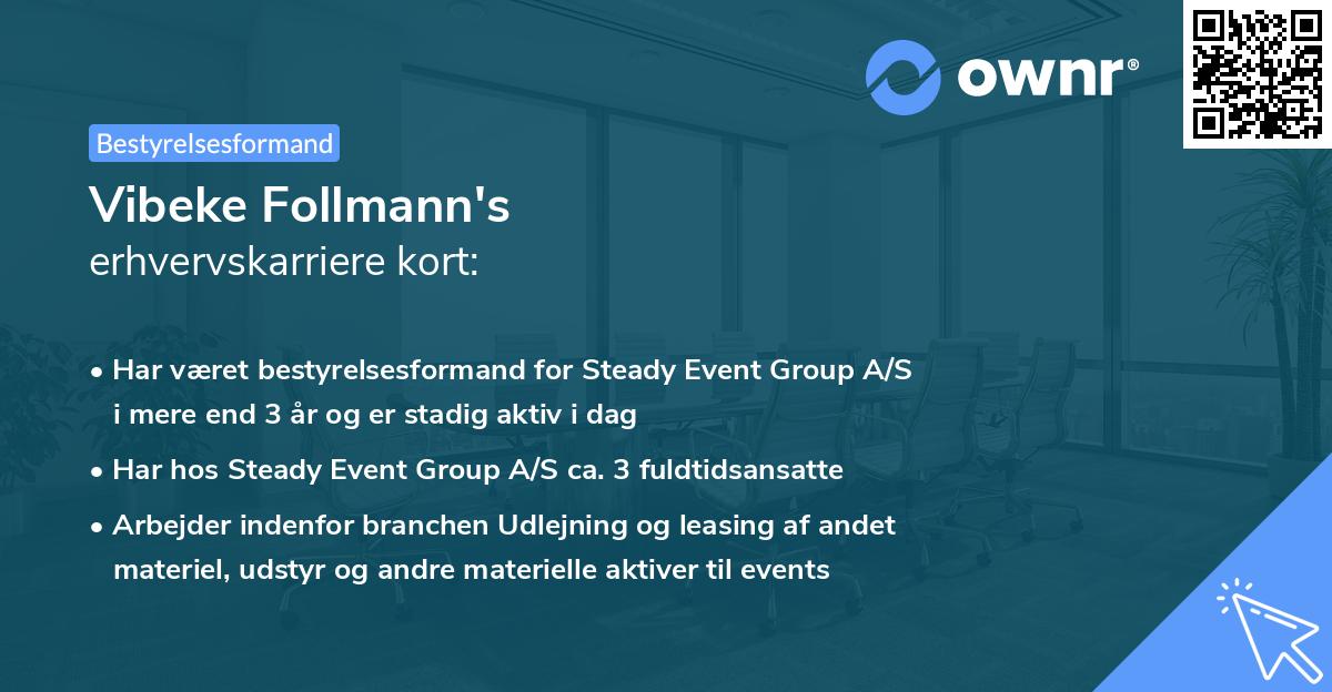 Vibeke Follmann's erhvervskarriere kort