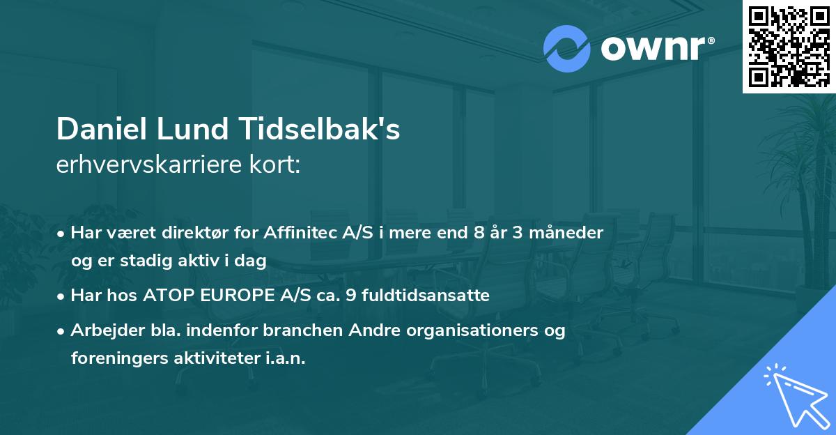 Daniel Lund Tidselbak's erhvervskarriere kort