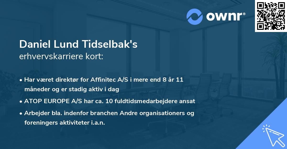 Daniel Lund Tidselbak's erhvervskarriere kort