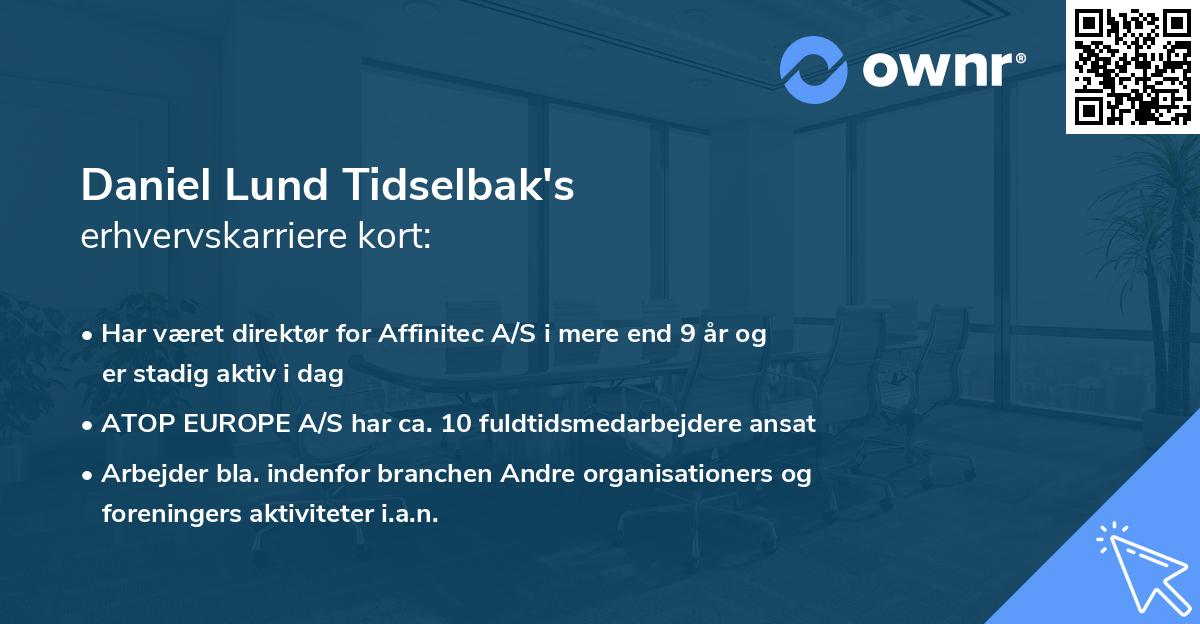 Daniel Lund Tidselbak's erhvervskarriere kort