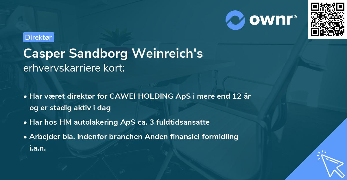 Casper Sandborg Weinreich's erhvervskarriere kort