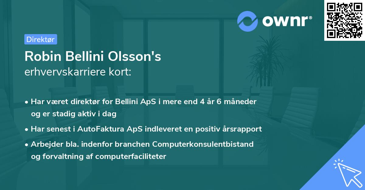 Robin Bellini Olsson's erhvervskarriere kort