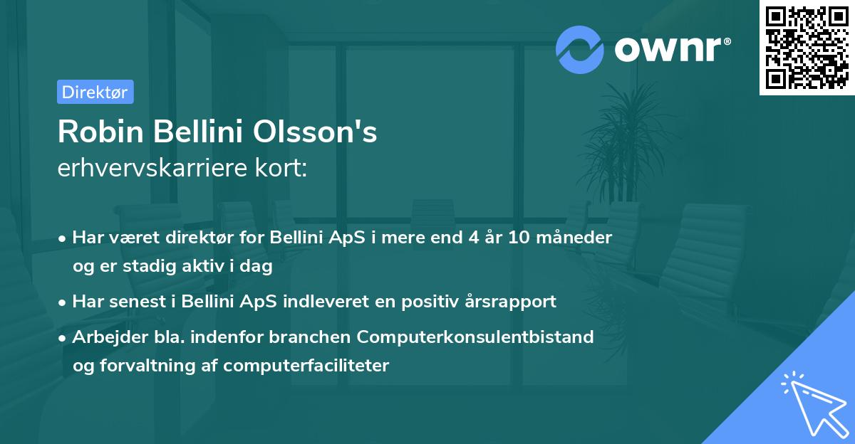 Robin Bellini Olsson's erhvervskarriere kort