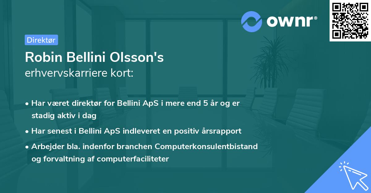 Robin Bellini Olsson's erhvervskarriere kort