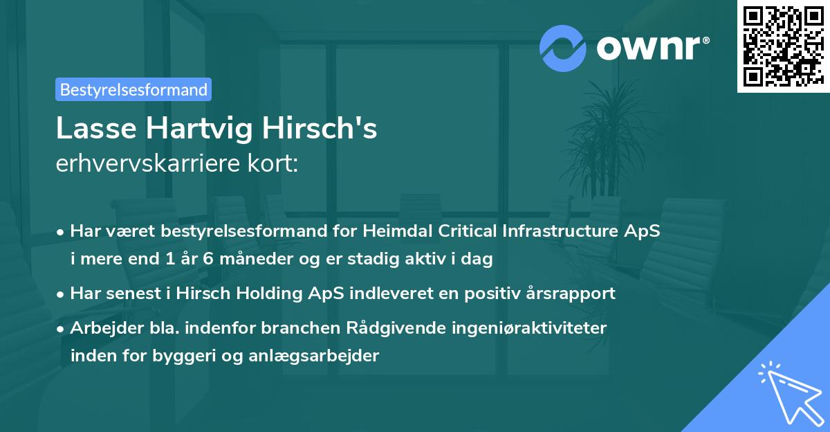 Lasse Hartvig Hirsch's erhvervskarriere kort