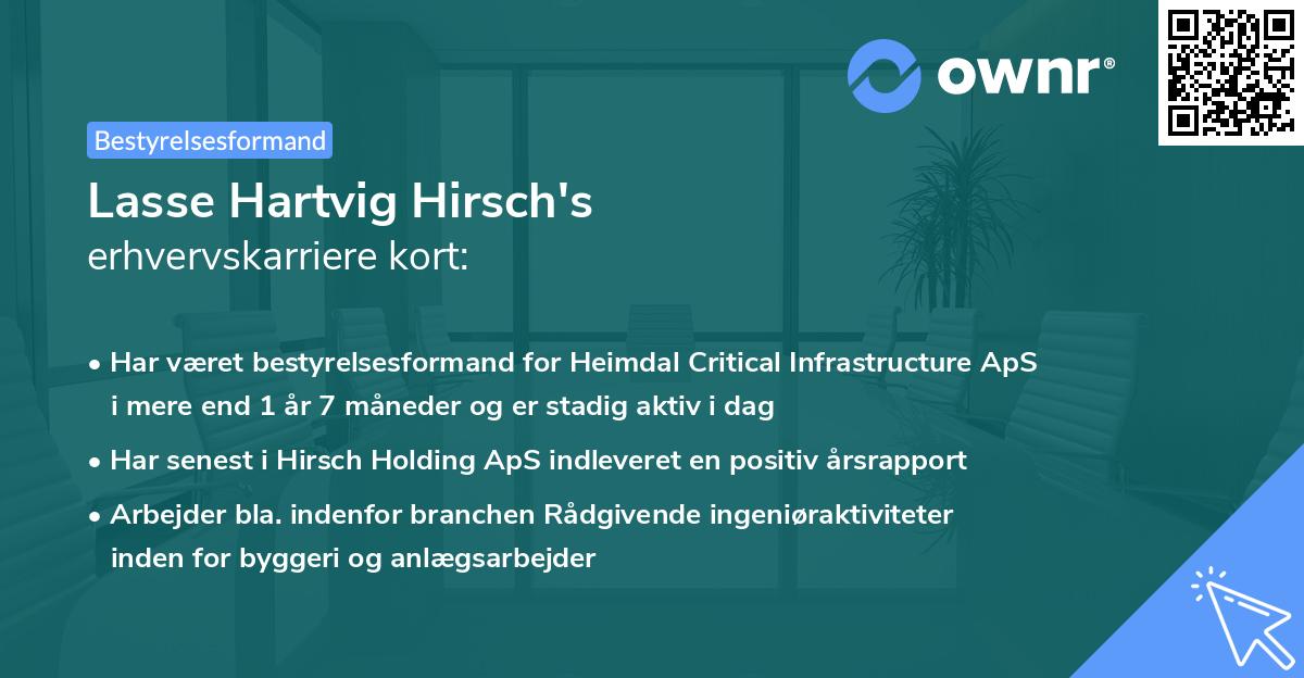 Lasse Hartvig Hirsch's erhvervskarriere kort