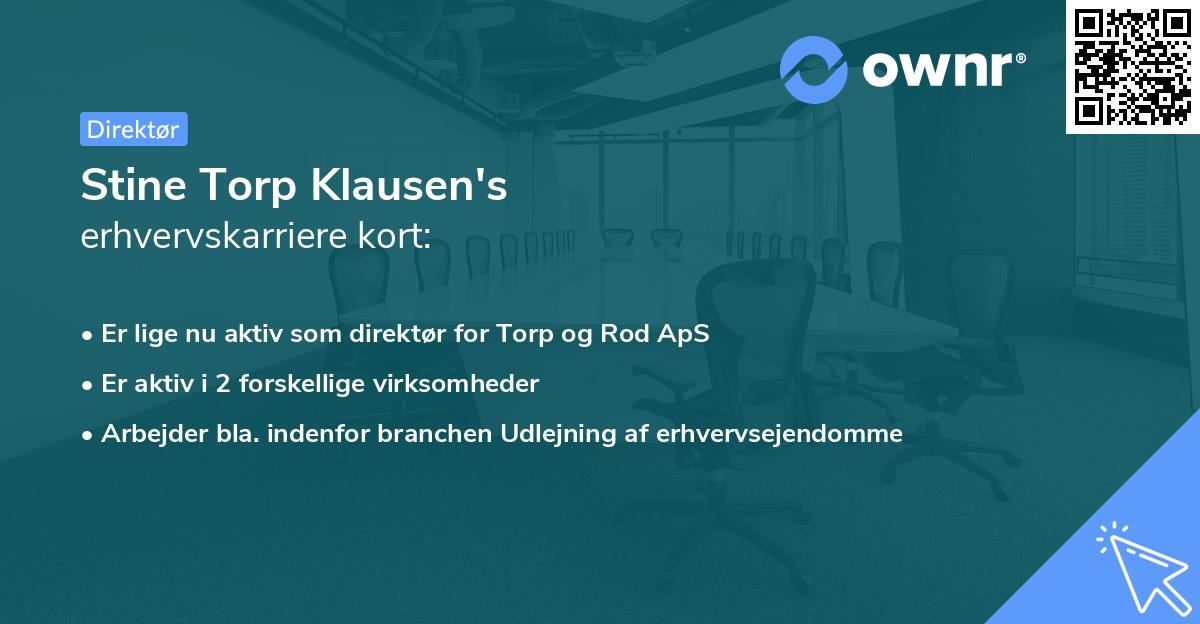 Stine Torp Klausen's erhvervskarriere kort