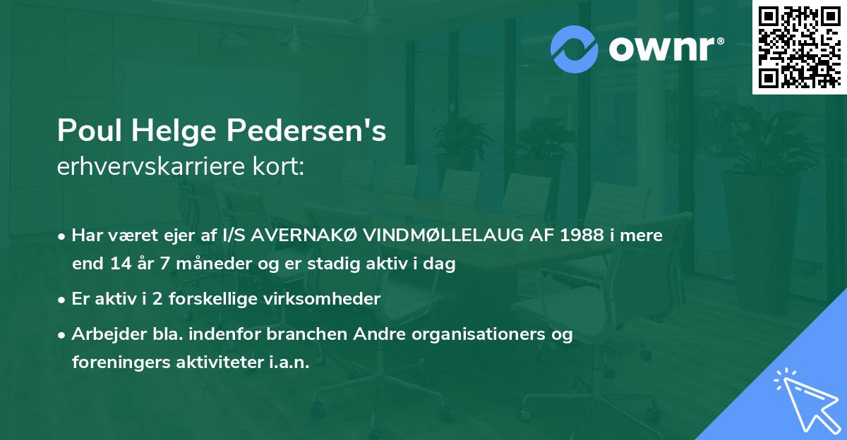 Poul Helge Pedersen's erhvervskarriere kort