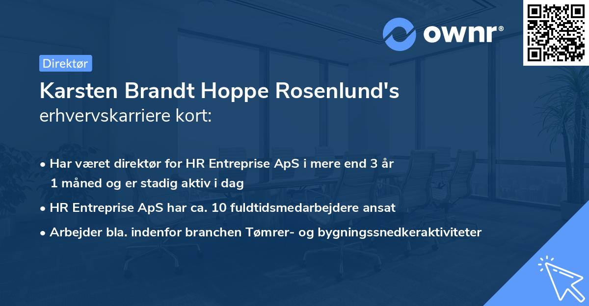 Karsten Brandt Hoppe Rosenlund's erhvervskarriere kort