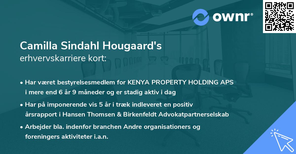 Camilla Sindahl Hougaard's erhvervskarriere kort