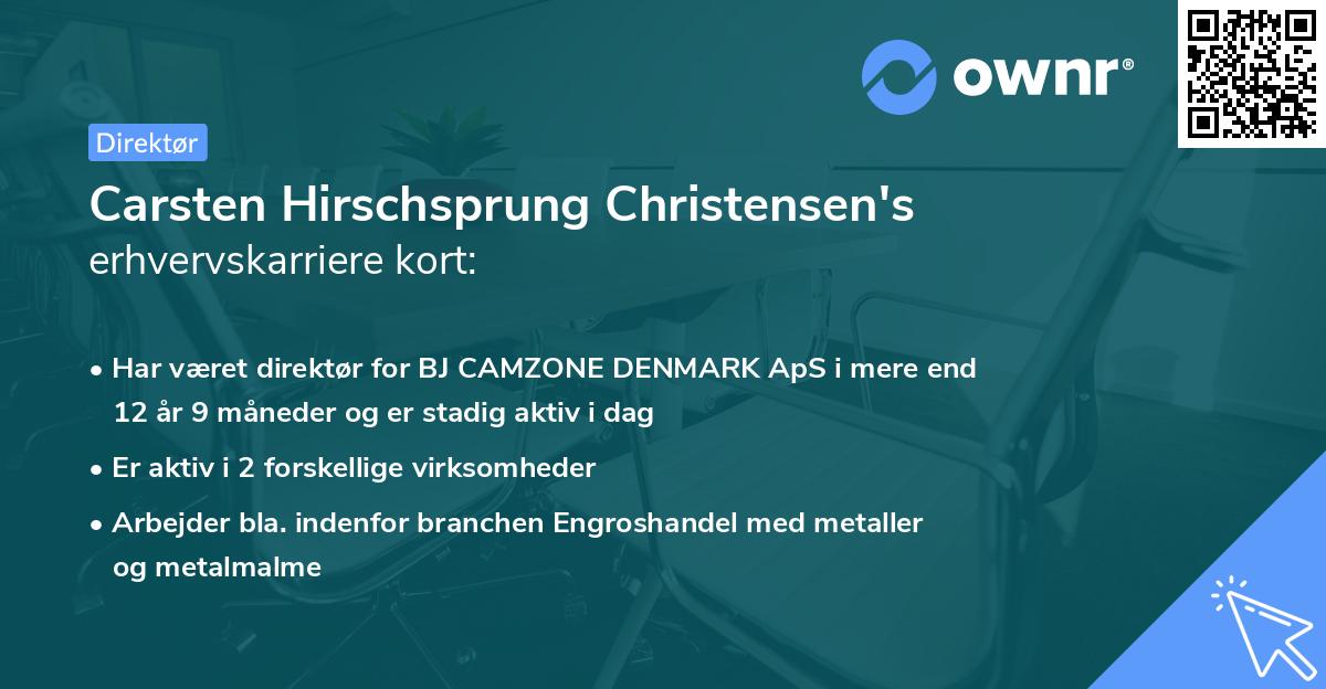 Carsten Hirschsprung Christensen's erhvervskarriere kort