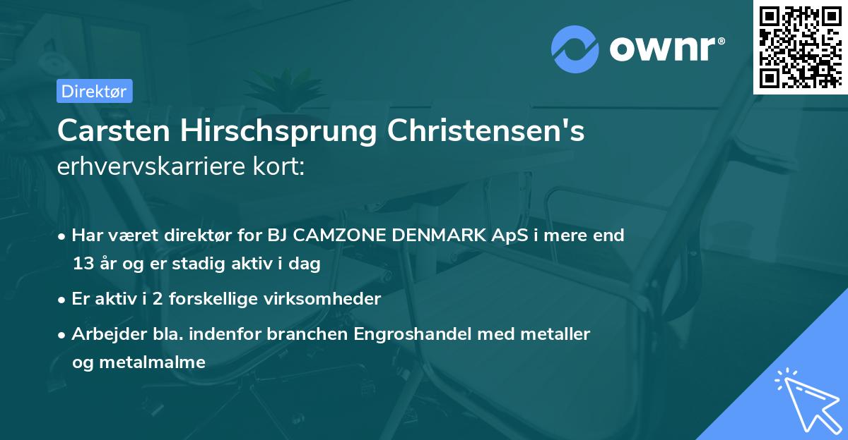 Carsten Hirschsprung Christensen's erhvervskarriere kort