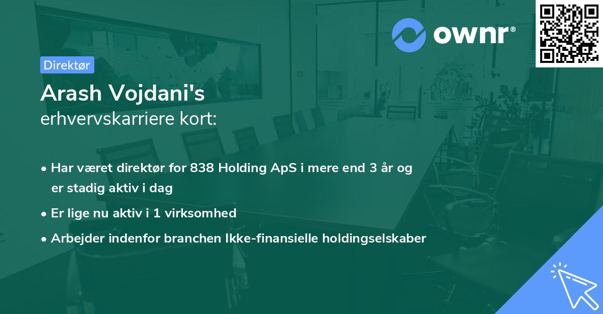 Arash Vojdani's erhvervskarriere kort