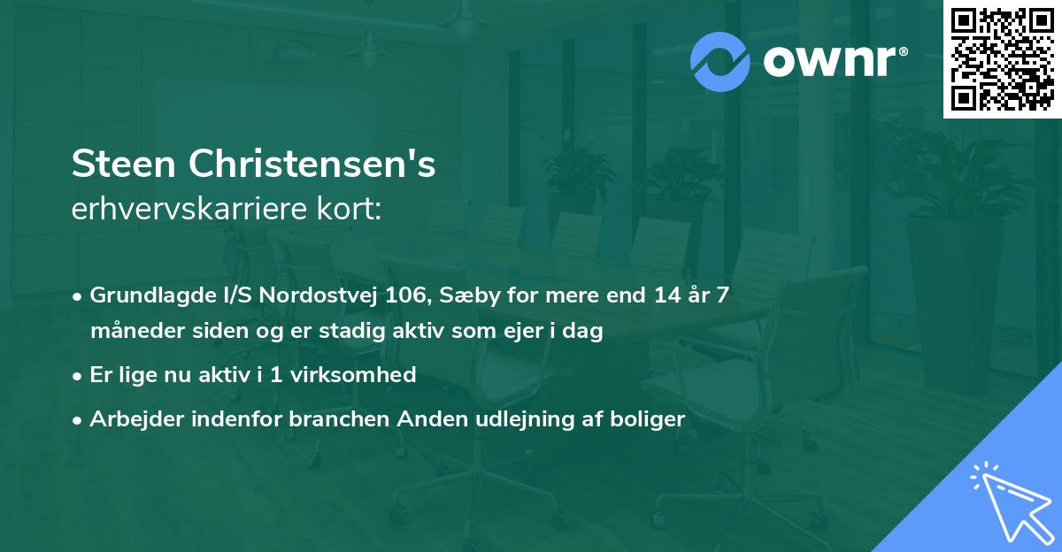 Steen Christensen's erhvervskarriere kort