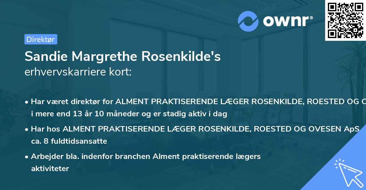 Sandie Margrethe Rosenkilde's erhvervskarriere kort