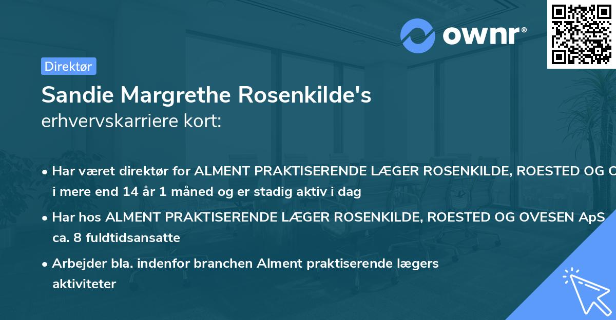 Sandie Margrethe Rosenkilde's erhvervskarriere kort