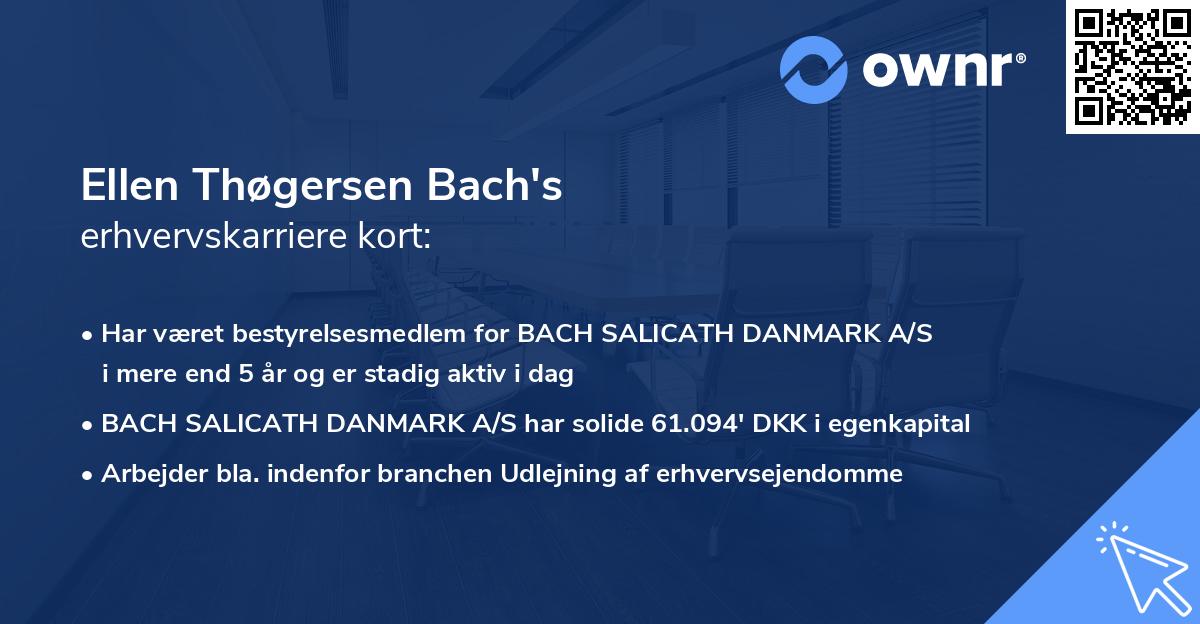 Ellen Thøgersen Bach's erhvervskarriere kort
