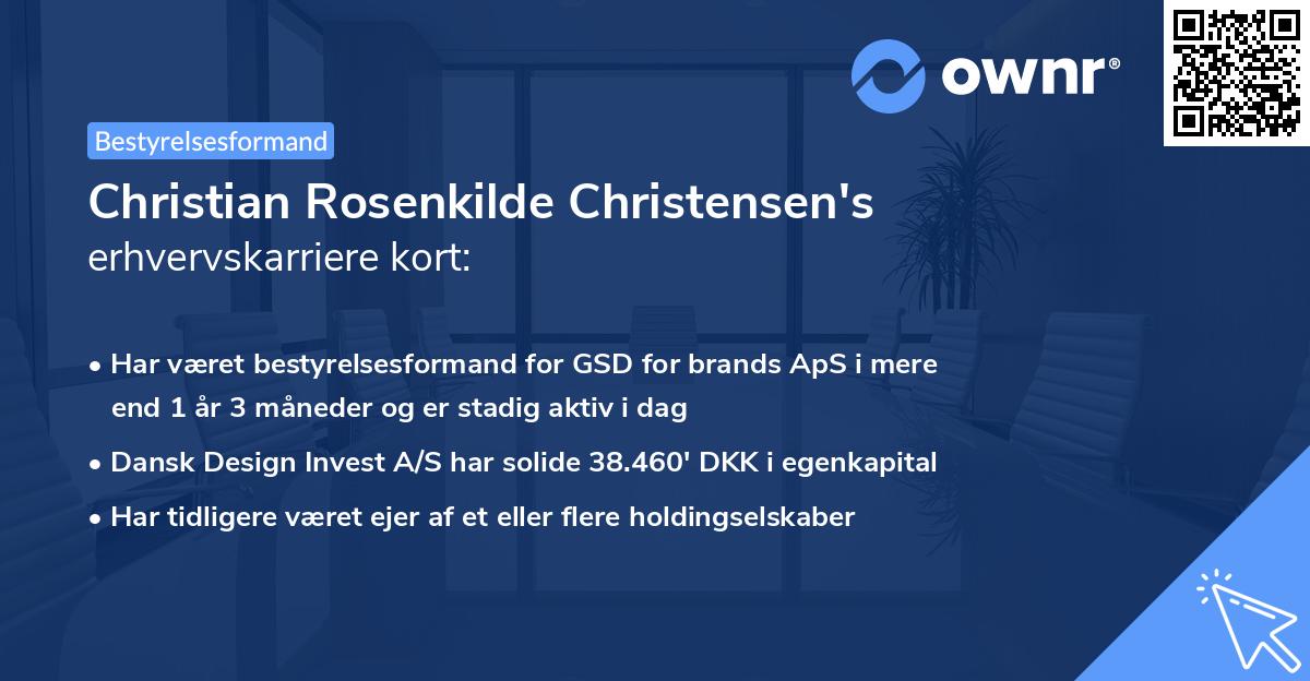 Christian Rosenkilde Christensen's erhvervskarriere kort