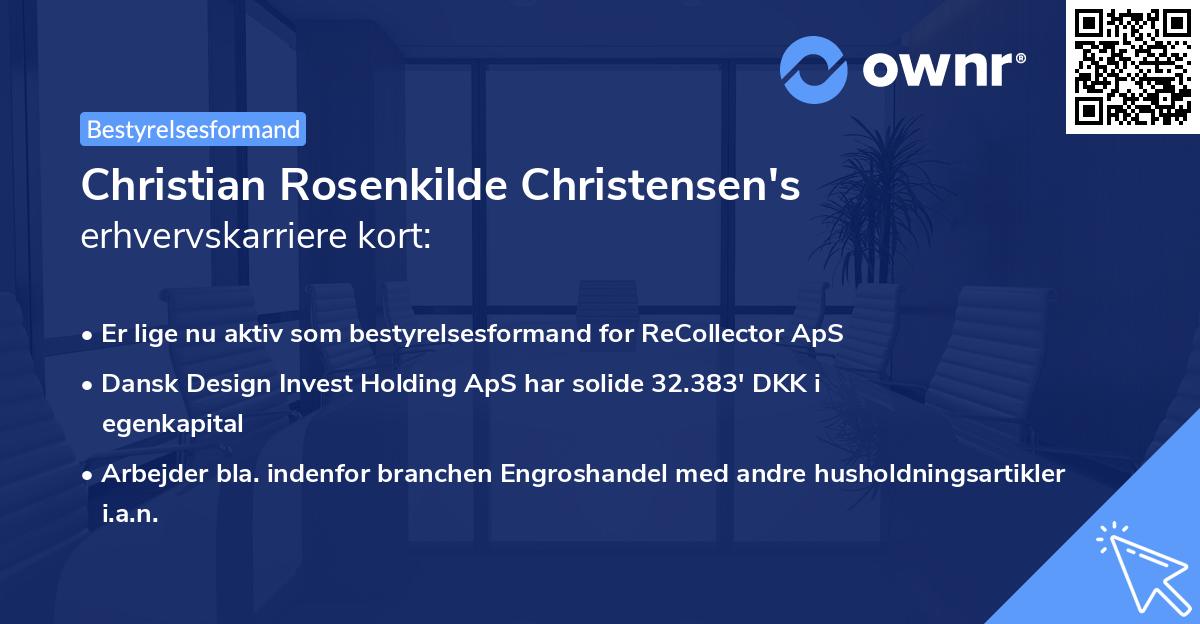 Christian Rosenkilde Christensen's erhvervskarriere kort