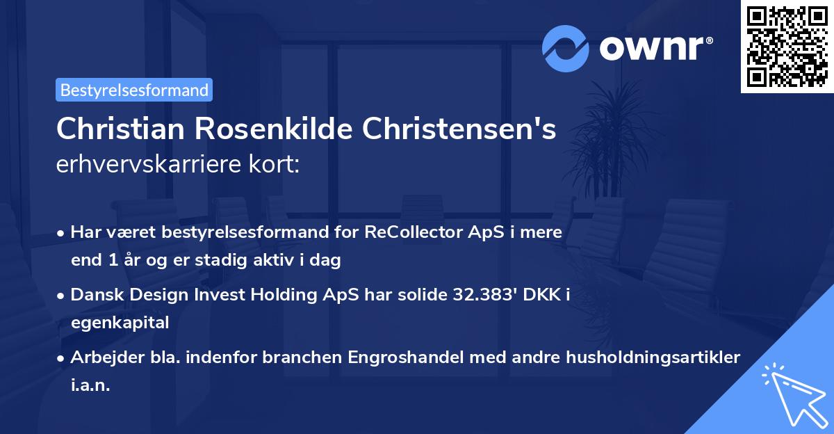 Christian Rosenkilde Christensen's erhvervskarriere kort