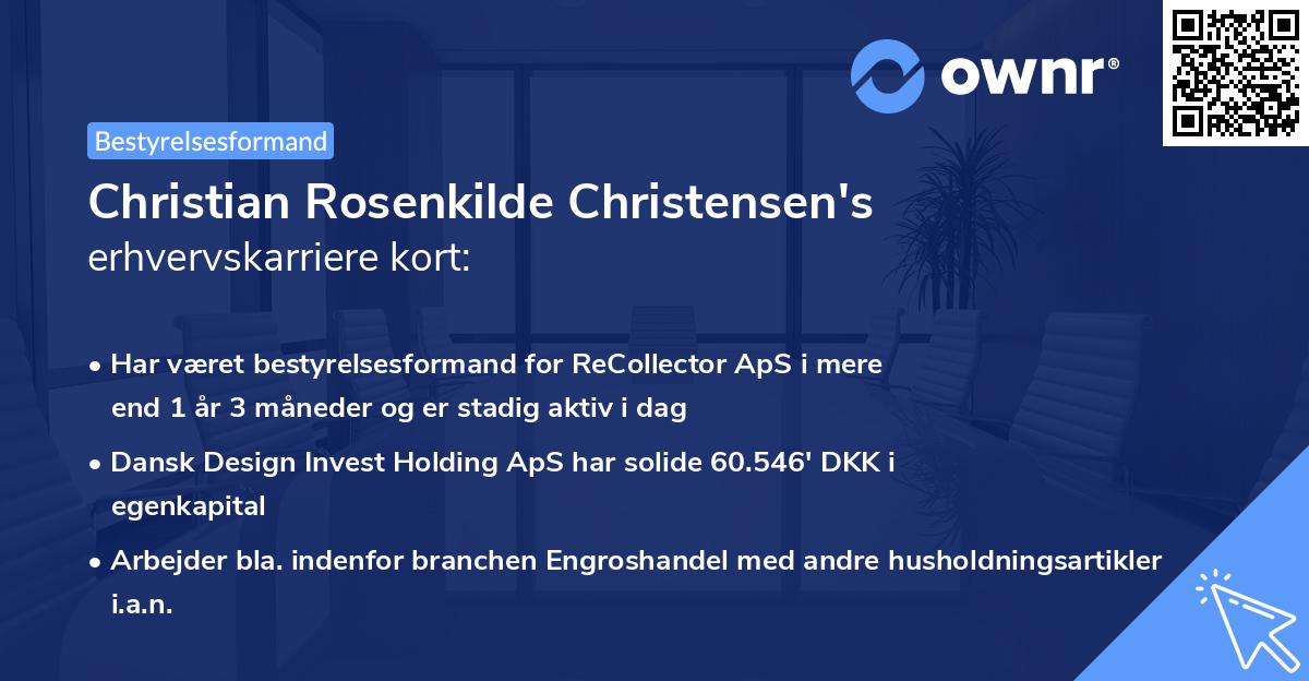 Christian Rosenkilde Christensen's erhvervskarriere kort