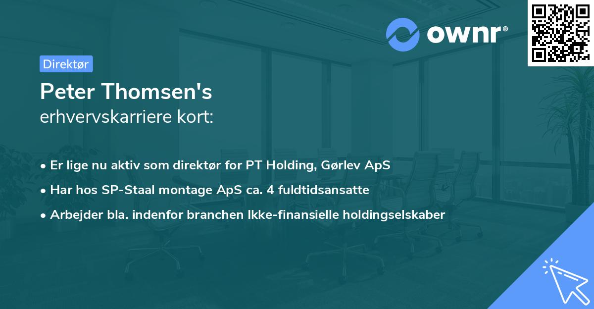 Peter Thomsen's erhvervskarriere kort