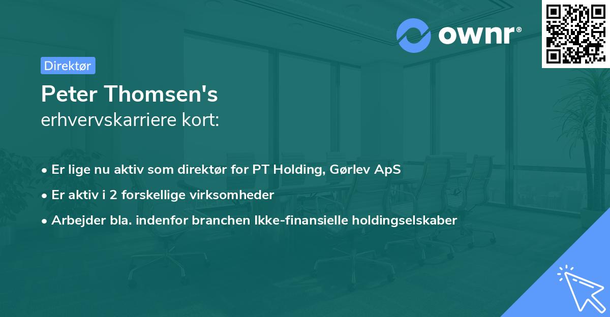 Peter Thomsen's erhvervskarriere kort