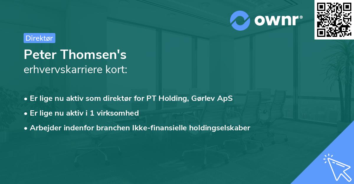 Peter Thomsen's erhvervskarriere kort