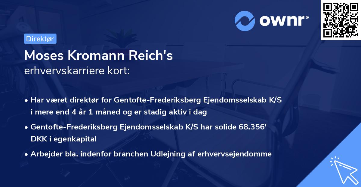 Moses Kromann Reich's erhvervskarriere kort