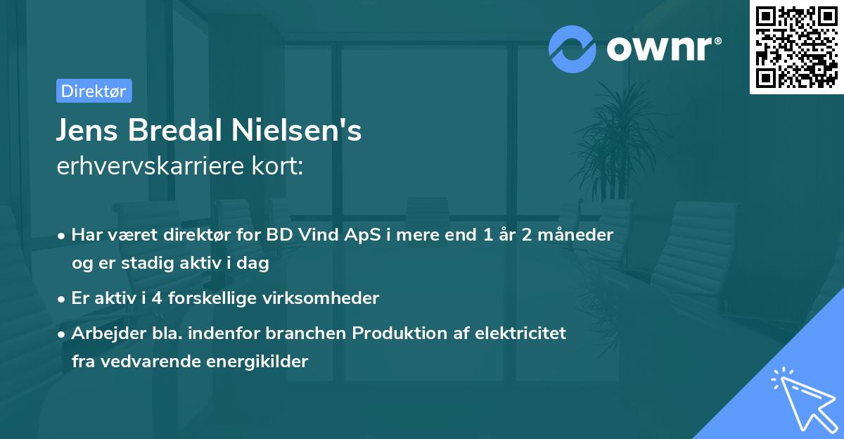 Jens Bredal Nielsen's erhvervskarriere kort