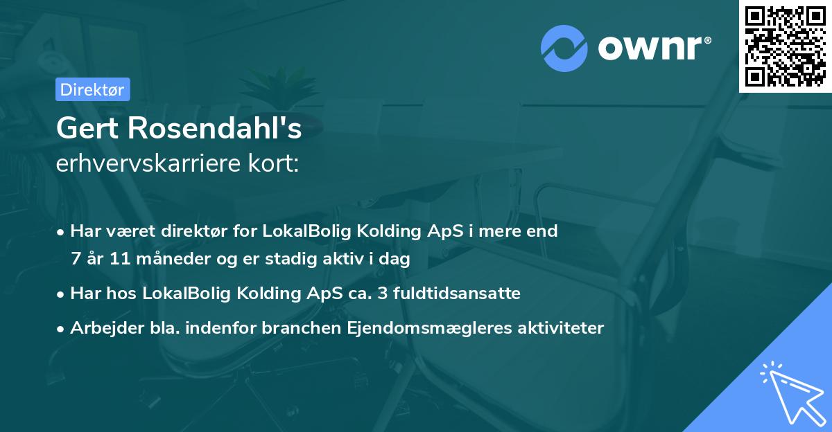 Gert Rosendahl's erhvervskarriere kort