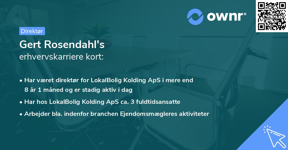 Gert Rosendahl's erhvervskarriere kort
