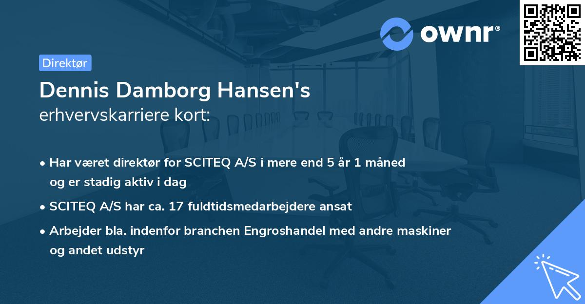 Dennis Damborg Hansen's erhvervskarriere kort