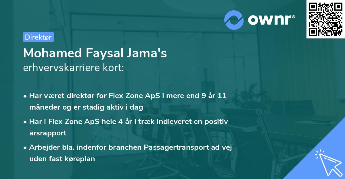Mohamed Faysal Jama's erhvervskarriere kort