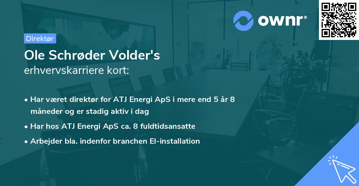 Ole Schrøder Volder's erhvervskarriere kort