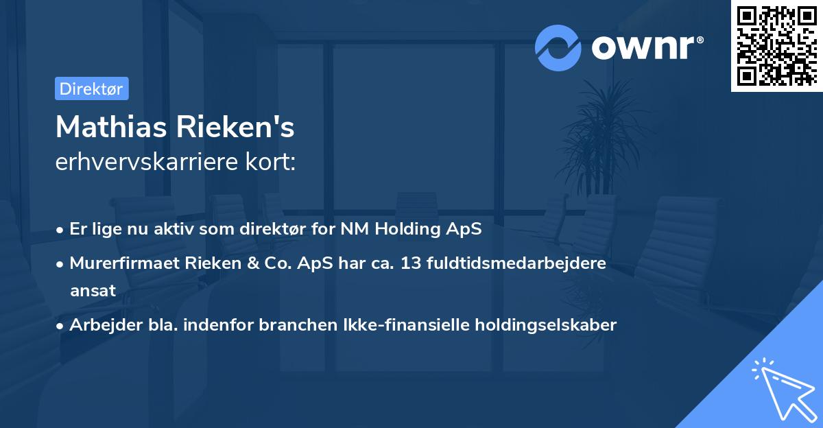 Mathias Rieken's erhvervskarriere kort