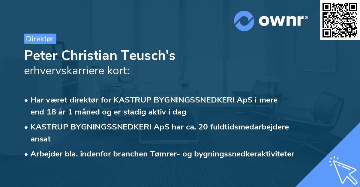 Peter Christian Teusch's erhvervskarriere kort