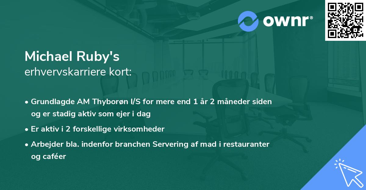 Michael Ruby's erhvervskarriere kort
